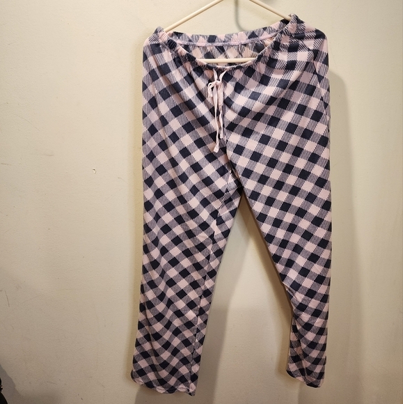Goodnight Kiss Pink Plaid Cozy Pajama Set Size M - Picture 2 of 10